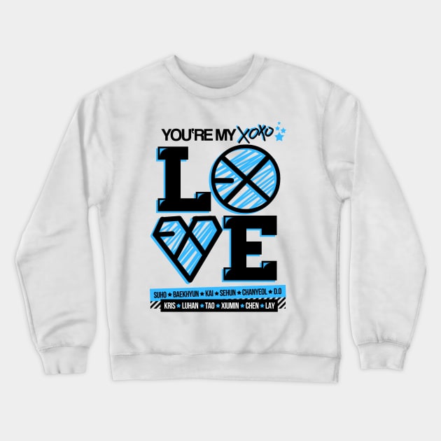 EXO XOXO LOVE Crewneck Sweatshirt by skeletonvenus